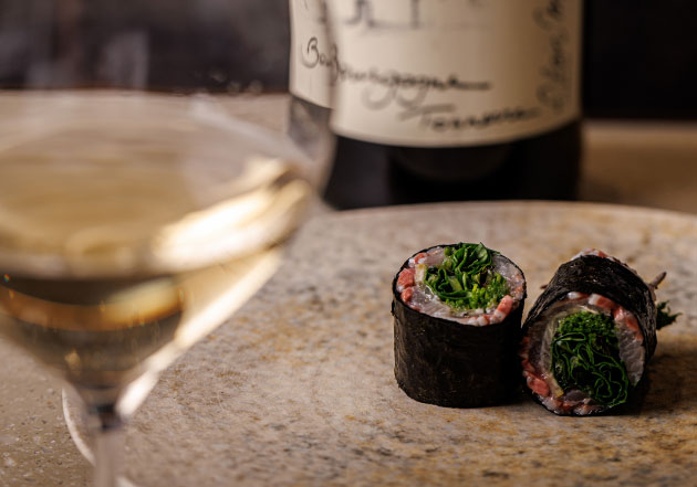 白ワインと鰯サラダ巻き